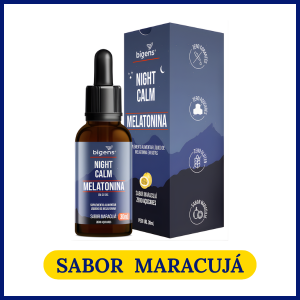 Night Calm Melatonina em gotas, 30 mL, Biogens (Maracujá)